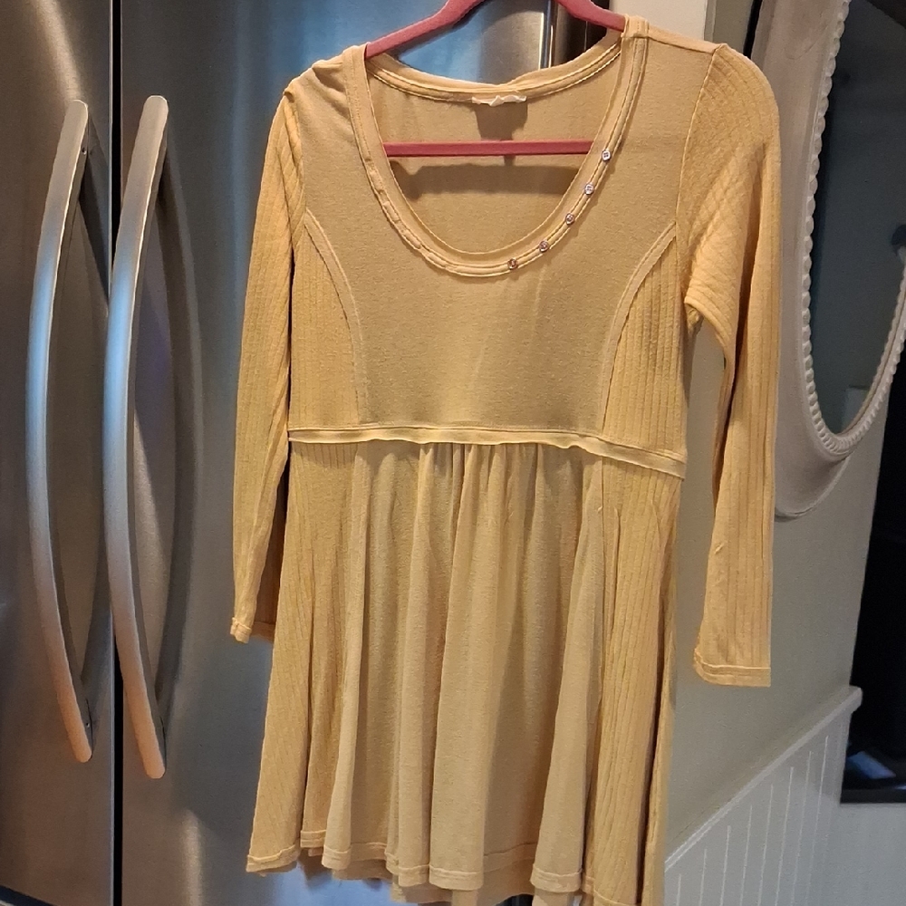Mystree Chic Mustard Women's Tunic Top